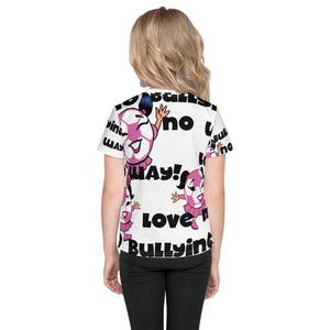 Score Pink Girls' All-Over Print crew neck t-shirt