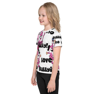 Score Pink Girls' All-Over Print crew neck t-shirt