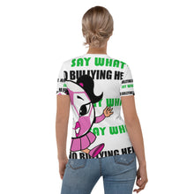 Load image into Gallery viewer, No Bullying Here! Pink and White All-Over Women&#39;s T-shirt
