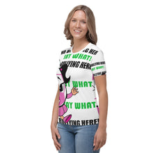 Load image into Gallery viewer, No Bullying Here! Pink and White All-Over Women&#39;s T-shirt
