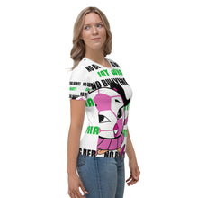 Load image into Gallery viewer, No Bullying Here! Pink and White All-Over Women&#39;s T-shirt
