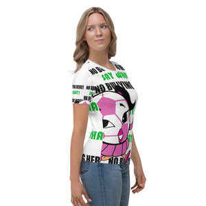 No Bullying Here! Pink and White All-Over Women's T-shirt